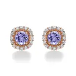 Kolczyki z tanzanitem różowe złoto AJK_012